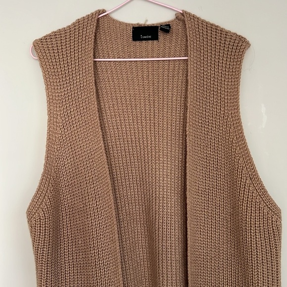 Lumiere Knit Sleeveless Cardigan Wool Blend Vest - Picture 3 of 7